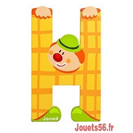 LETTRE H - CLOWN BOIS PEINT-jouets-sajou-56