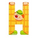 LETTRE H - CLOWN BOIS PEINT