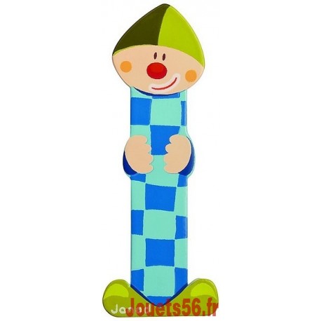 LETTRE I - CLOWN BOIS PEINT-jouets-sajou-56