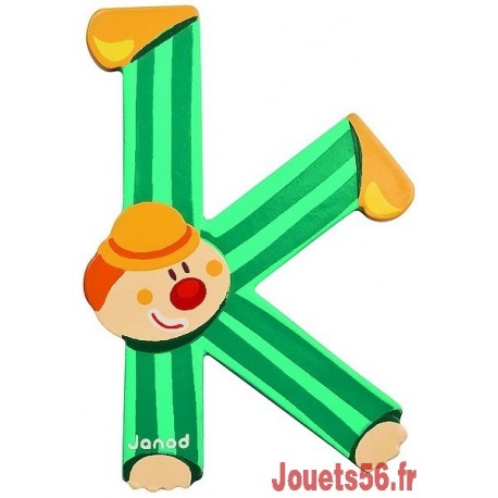 LETTRE K - CLOWN BOIS PEINT-jouets-sajou-56