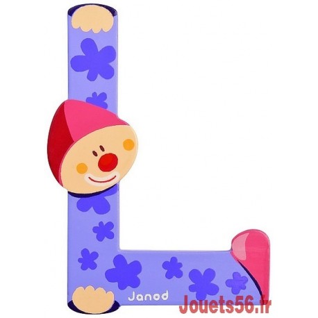 LETTRE L - CLOWN BOIS PEINT-jouets-sajou-56