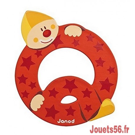 LETTRE Q - CLOWN BOIS PEINT-jouets-sajou-56