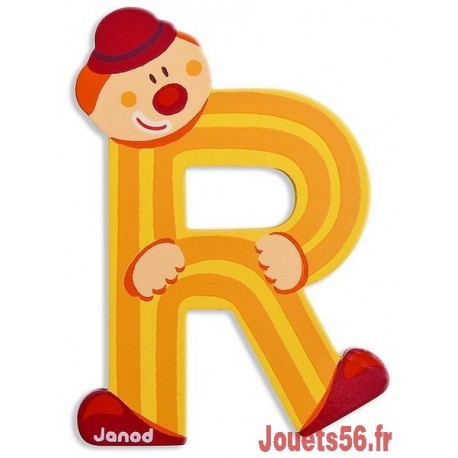 LETTRE R - CLOWN BOIS PEINT-jouets-sajou-56