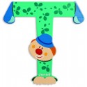 LETTRE T - CLOWN BOIS PEINT