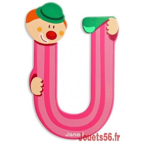 LETTRE U - CLOWN BOIS PEINT-jouets-sajou-56