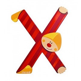 LETTRE X - CLOWN BOIS PEINT-jouets-sajou-56