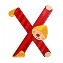 LETTRE X - CLOWN BOIS PEINT