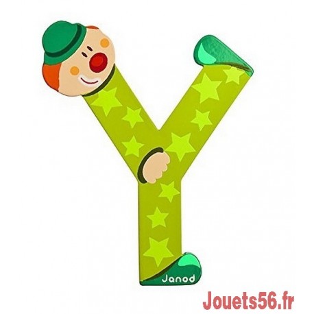 LETTRE Y - CLOWN BOIS PEINT-jouets-sajou-56