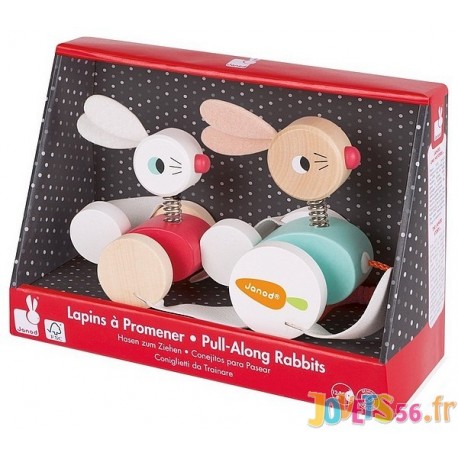 LAPINS A PROMENER BOIS ZIGOLOS - Jouets56.fr - Magasin jeux et jouets dans Morbihan en Bretagne